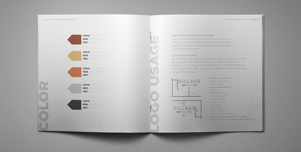 Village One Eighty-Two Identity Guide Spread 1